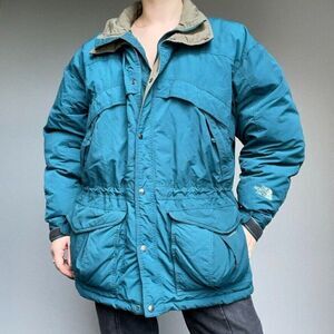 Vintage The North Face Blue Goose Down Puffer Quilted Ski Jacket Women's Sz XL